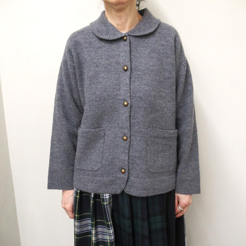 Vent d'oest  圧縮ウール天竺ポケ付きカーディガン /CH18